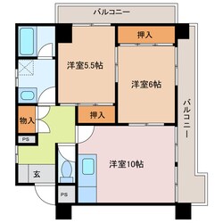 近鉄四日市駅 徒歩9分 3階の物件間取画像